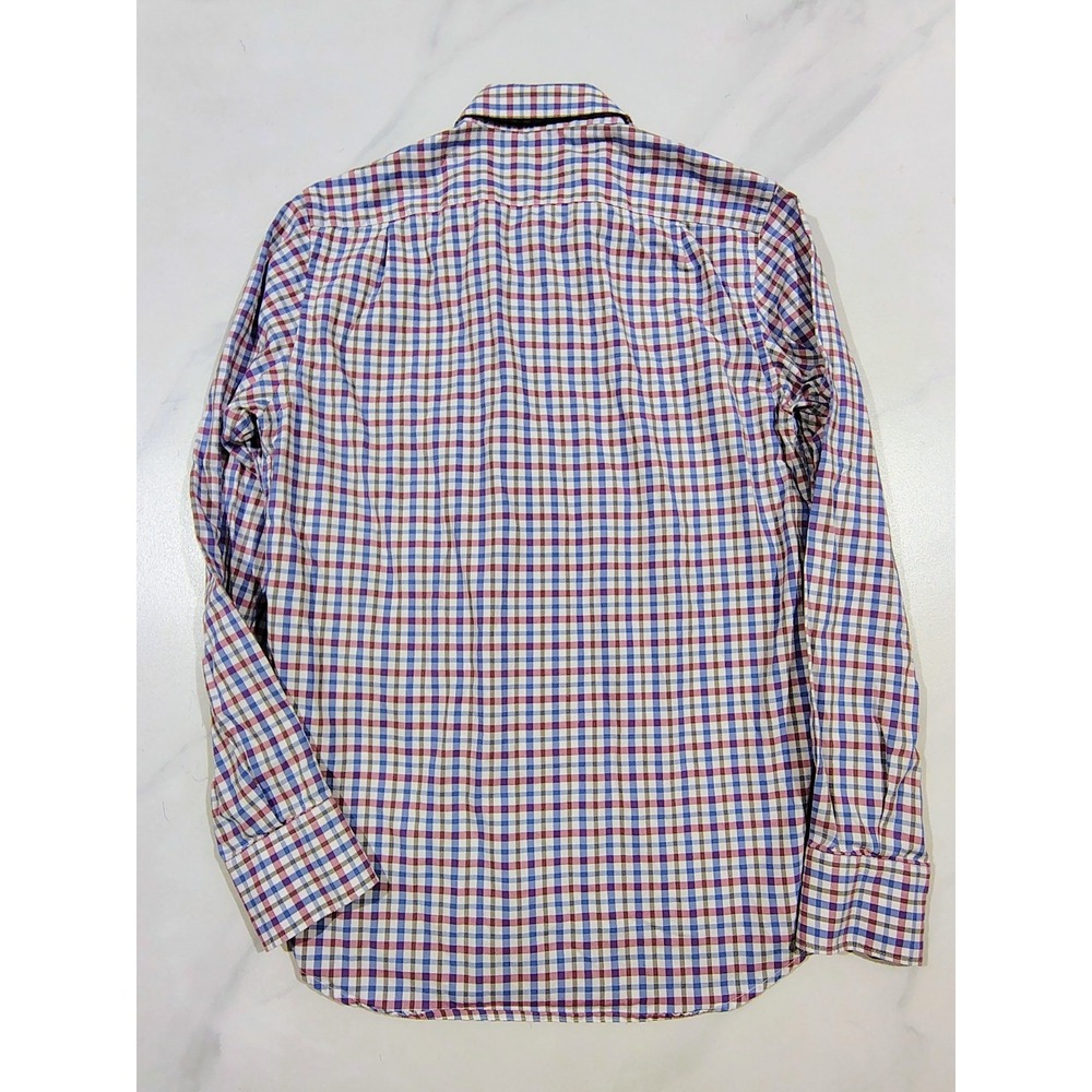 Carolina Herrera Men's Shirt Button Down Size 15 1/2 Cotton Plaid Multicolor M - Picture 6 of 13